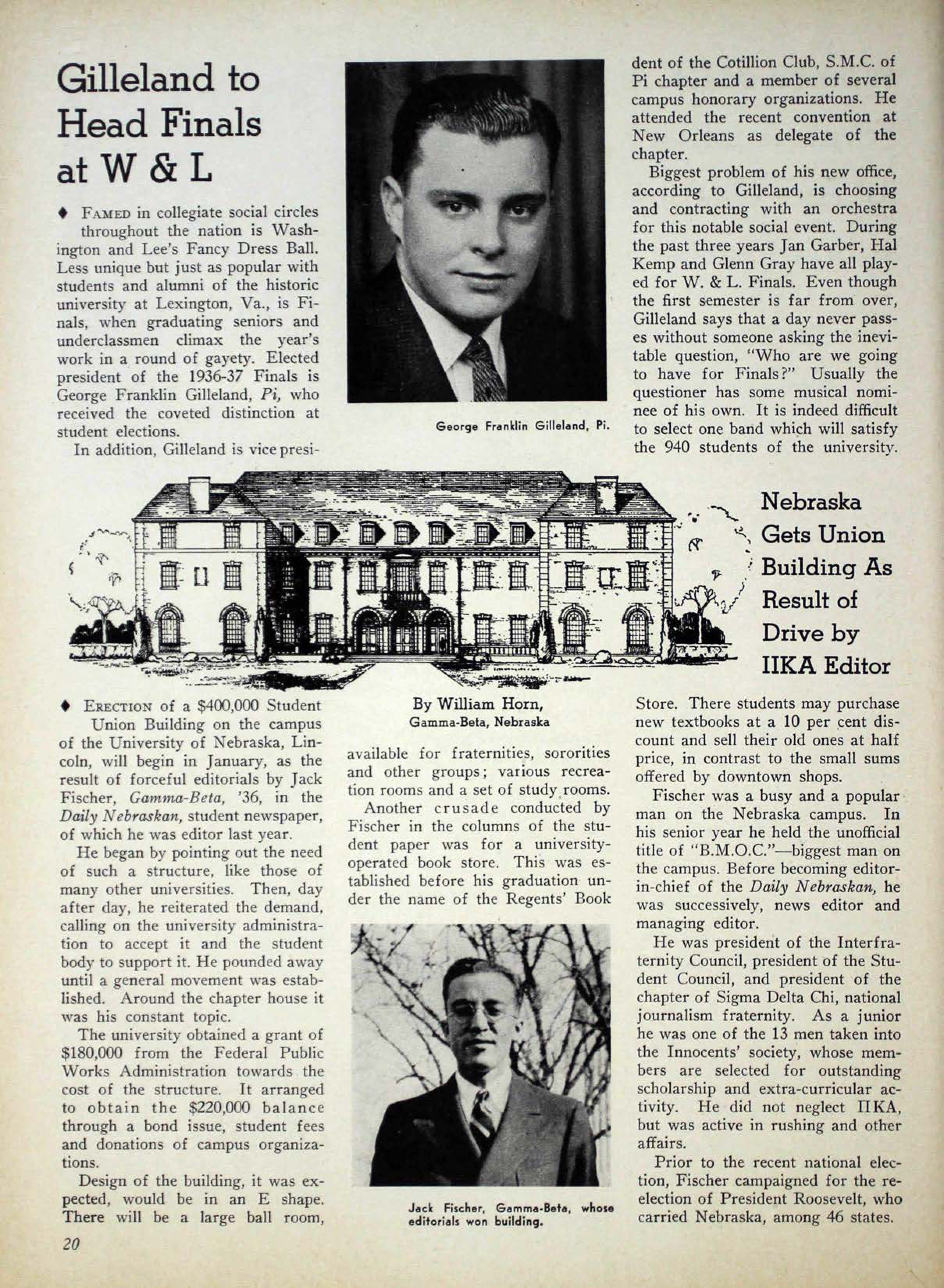 Nebraska Gets Union Building As Result Of Drive By PiKA Editor